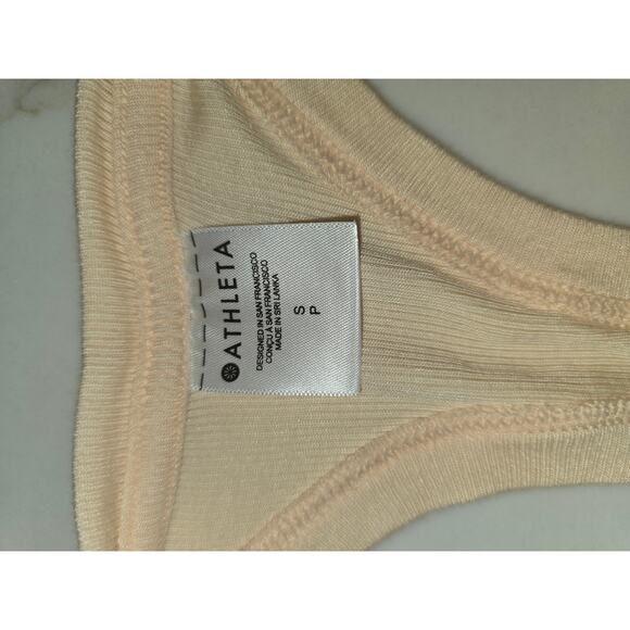 Athleta Cream Razor Back Tank Top Size S- Preloved - Picture 6 of 6